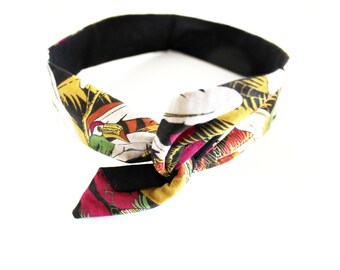 Bandeau cheveux rigide tropical multicolore