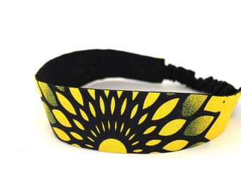 Hairband woman yellow and black mandalas