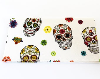 Portachequeras de mujer imitación calavera de cuero