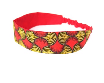 Bandeau cheveux femme rouge et jaune