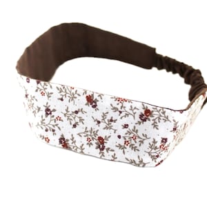 Brown and white flower hairband for women