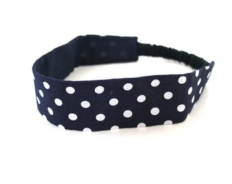 Navy and white women's headband