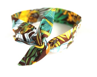 Bandeau cheveux rigide tropical multicolore