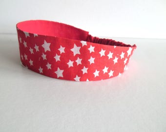 Bandeau cheveux fille étoilé rouge et blanc "USA"