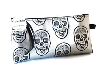 Trousse simili cuir Tête de mort