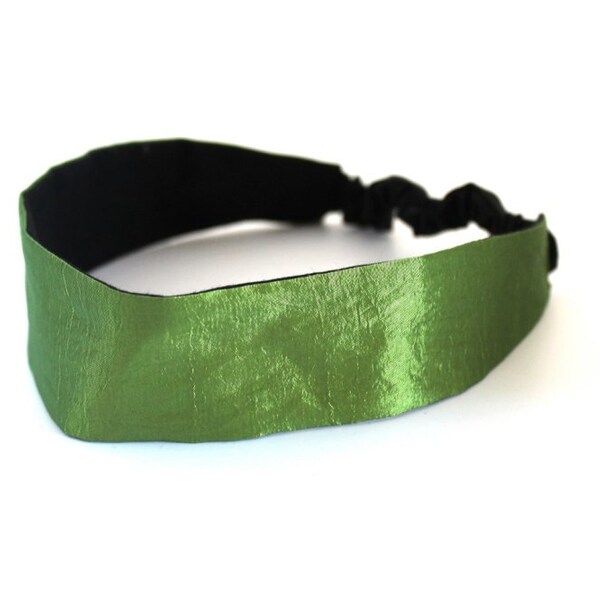 Bandeau cheveux femme taffetas vert et noir