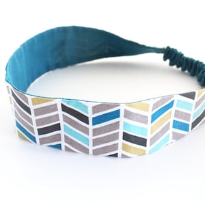 Turquoise and mustard children&#39;s hair band