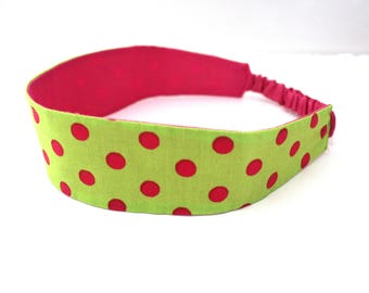 child headband green and pink