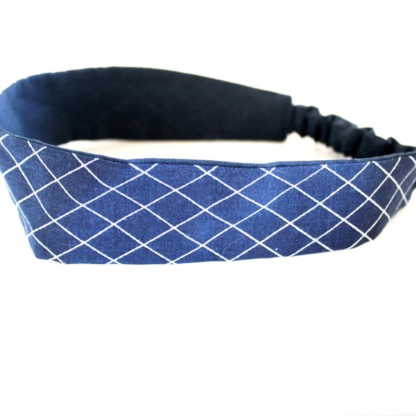 Bandeau femme bleu marine et blanc