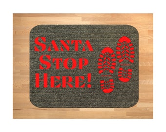 Christmas Sublimation Design, Santa Tumbler Design, Santa Footprint SVG, Doormat PNG