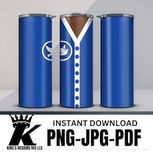 Blue and White PNG Tumbler Wrap, Fraternity Inspired Skinny Tumbler 20oz mug design