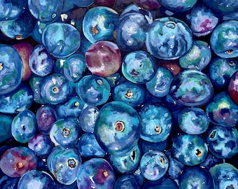 Blueberries Painting Art Print - Fruit