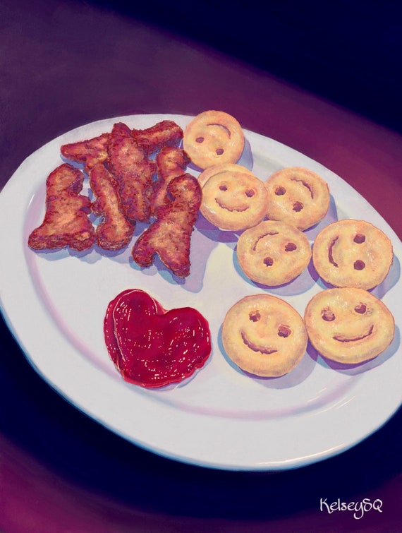 Dinosaur Chicken Nuggets And Smiley Fries