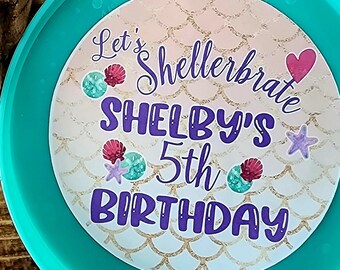 Personalized Mermaid Birthday Party Favor Stickers
