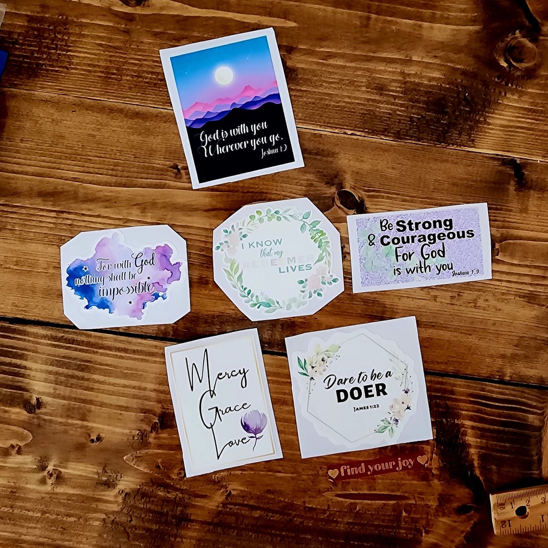 Bible Verse Scripture Sticker Bundle, Christian Sticker Pack, Purple ...