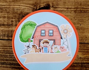 Farm Animal Thank You Stickers, Custom Barn Animal Birthday Party Stickers, Farmer