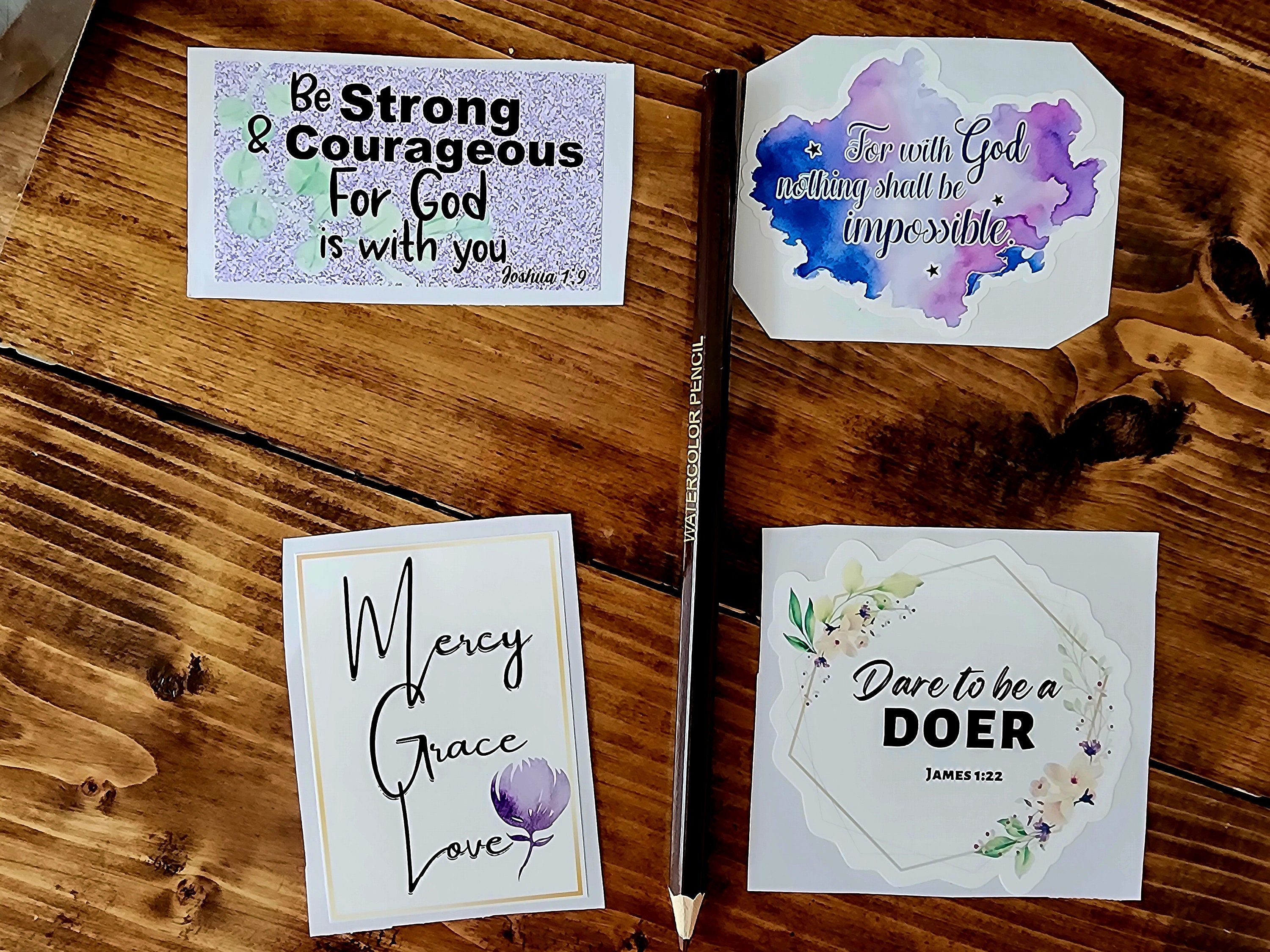Bible Verse Scripture Sticker Bundle, Christian Sticker Pack, Purple ...