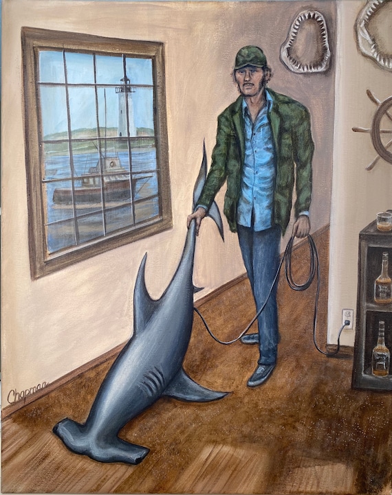 Quint From Jaws Vacuuming His House With a Hammerhead Shark. Etsy
