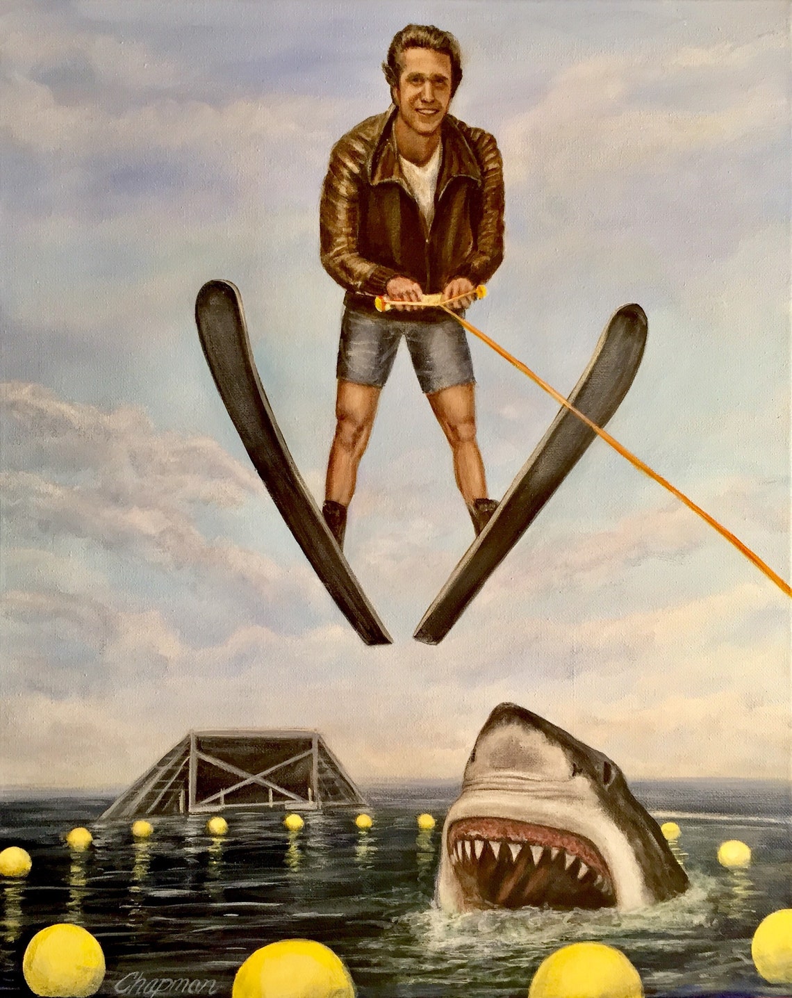 Fonzie jumps the shark 16 x 20 print Etsy