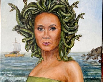 Jadusa Jada Pinkett Smith as Medusa 16“ x 20“ original acrylic painting