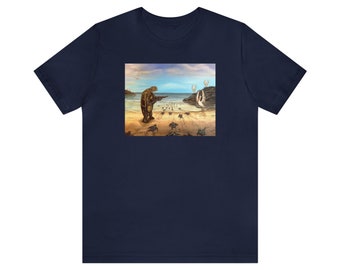 Sea Turtle Protecting his Babies Unisex Jersey Short Sleeve Tee