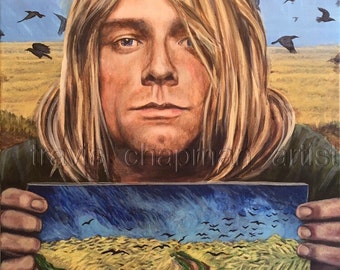 Kurt Cobain/van Gogh 16" x 20" print. these two artists met similar ends and changed their art form while they lived 16" x 20"