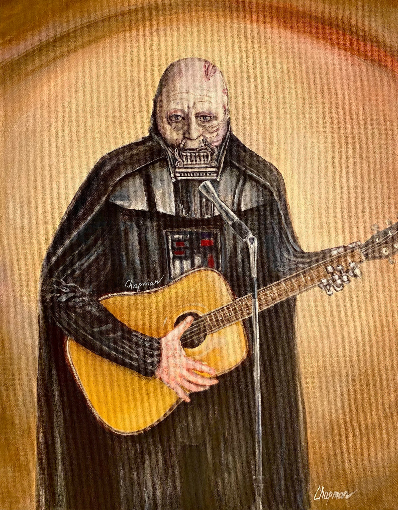Darth Vader Playing Harmonica and Guitar With His Helmet Off Etsy