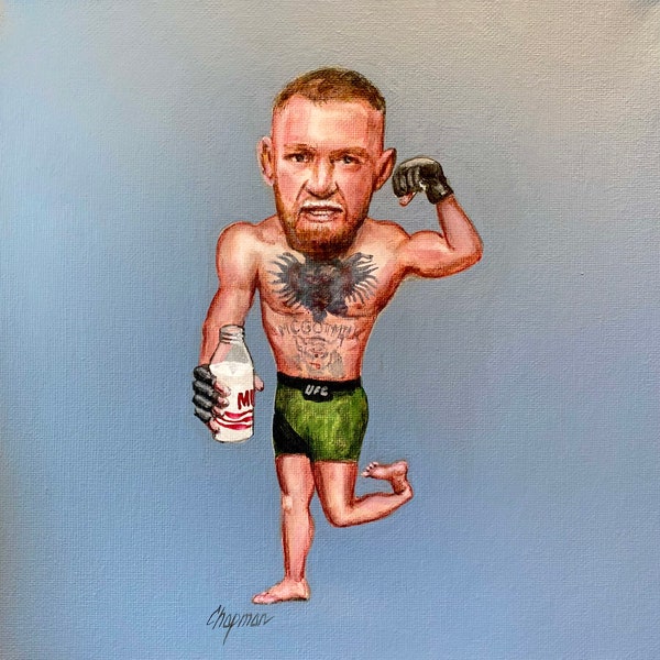 Conor McGregor 10” x 10” square Canvas original acrylic painting