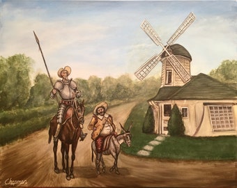 Don Quixote 16"x20 original painting.