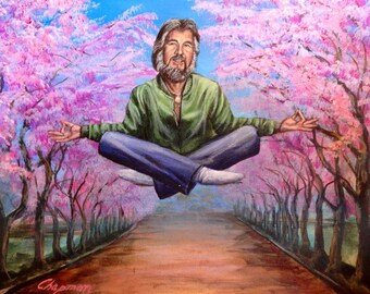 Kenny Rogers zen levitation. 11" x 14" Artist signed, digital print on archival paper.