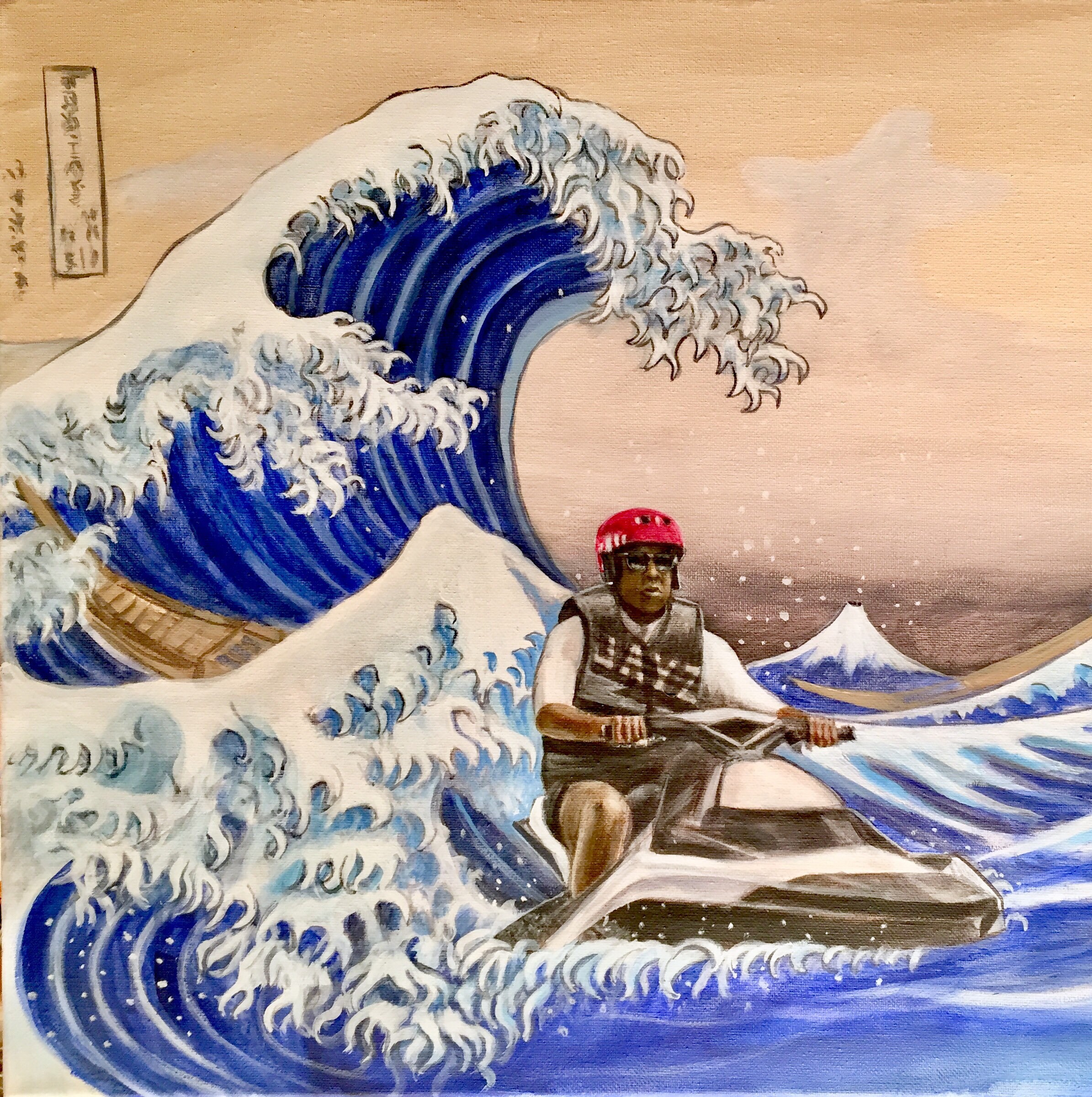 Jay Z op een jetski met een titelgolf op de achtergrond. 16 - Etsy Nederland
