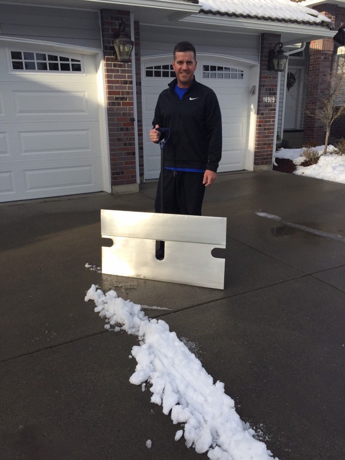 Blow shovel the one from the video Razor blade snow shovel. Etsy