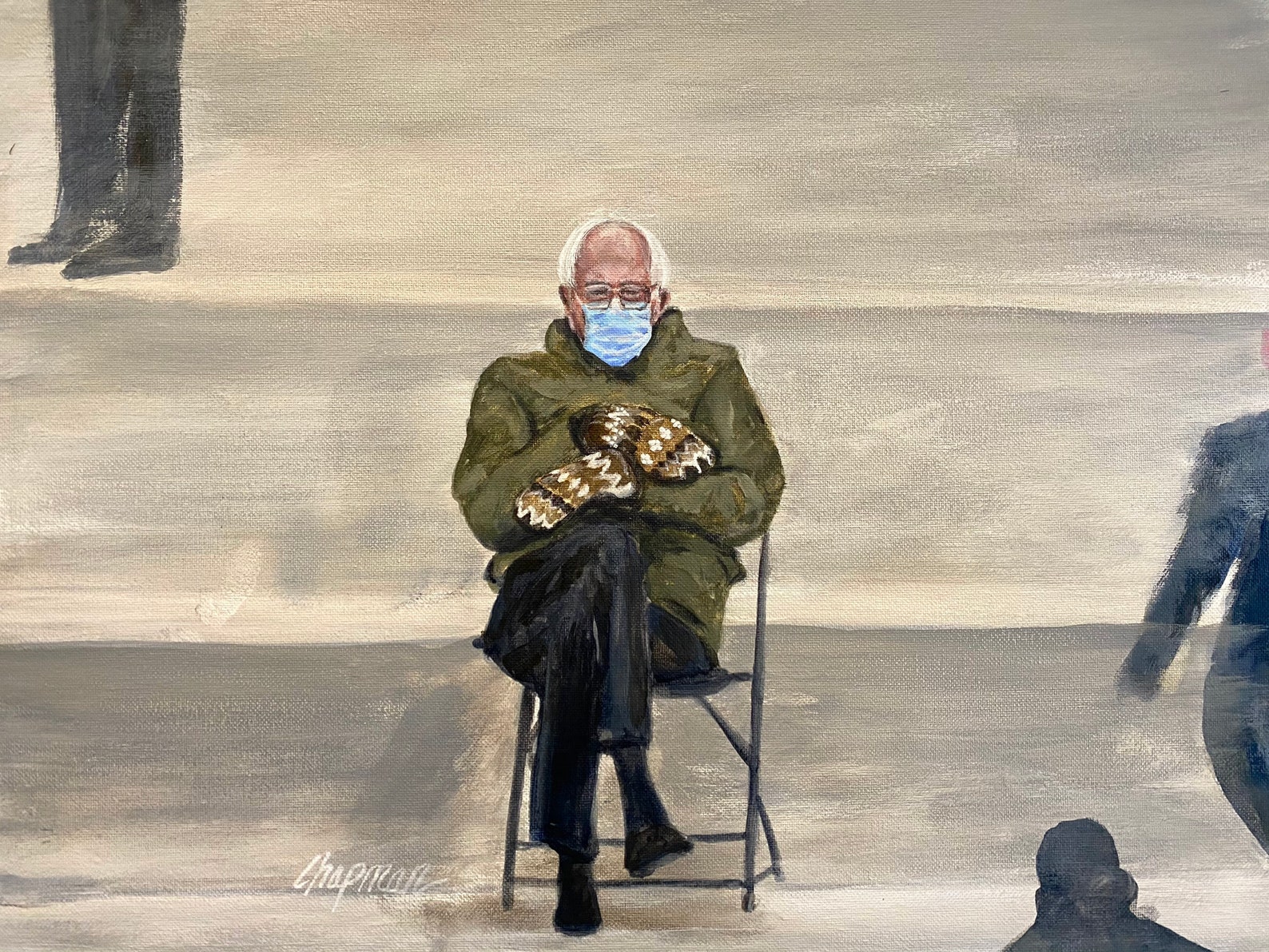 bernie sitting sweatshirt