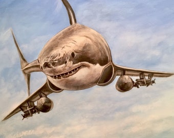 Jet shark with weapons artist signed print