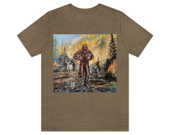 Bigfoot Saves Forest Babies Unisex Jersey Short Sleeve Tee