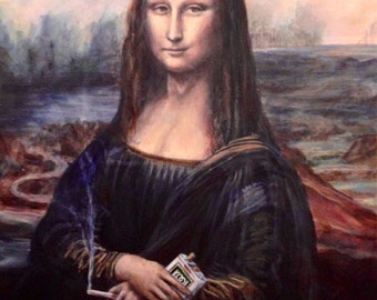 Mona Lisa's twin brother, Menthol Lisa. 8" x 10" artist signed print on smooth archival paper.