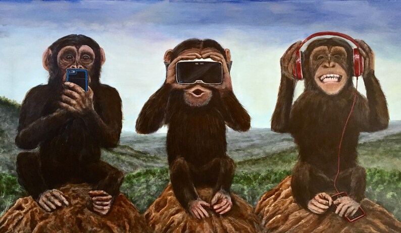 See No Evil Hear No Evil Speak No Evil Speak no see no hear no evil 44 x 24 original | Etsy