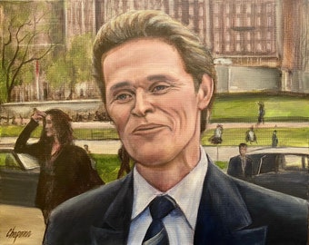 Willem Dafoe “something of a scientist “from the meme. Spiderman 2 movie. 16“ x 20“ original acrylic painting