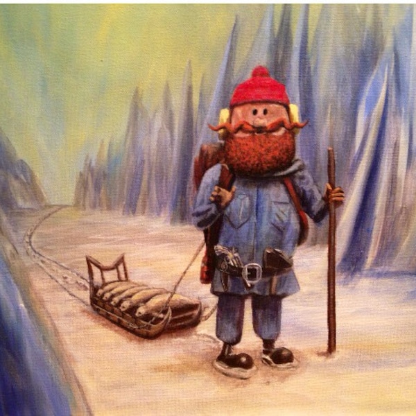 Yukon Cornelius. Arctic prospector from Rudolph the Red Nose Reindeer.  Artist signed print. Handmade