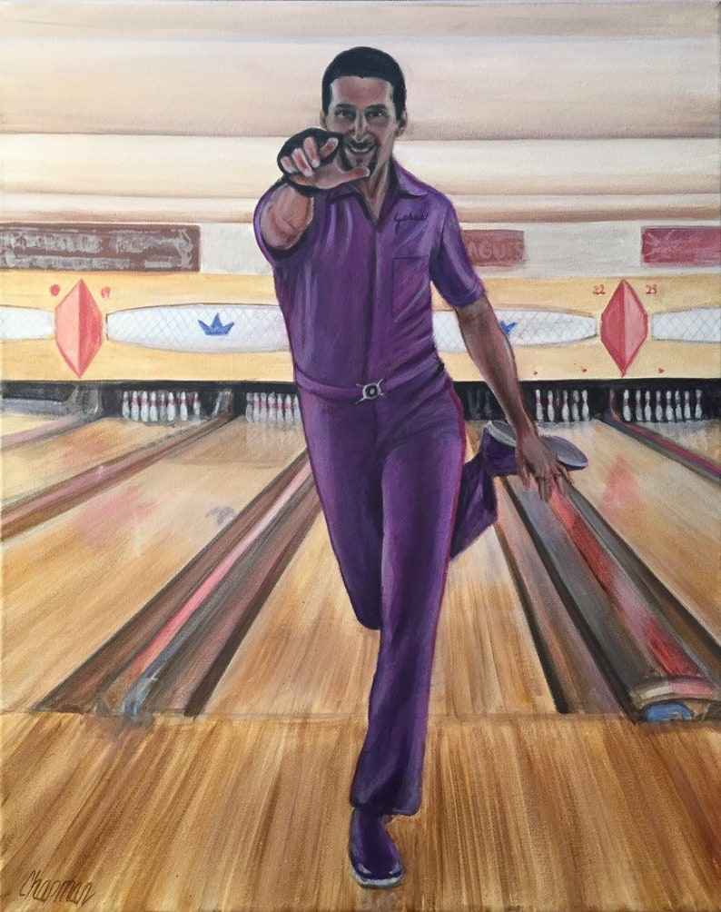 Jesus Quintana from the big Lebowski after bowling a strike. Artist signed print. Multiple variations. image 2