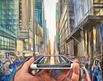 Manhattan henge phone with cocaine lines