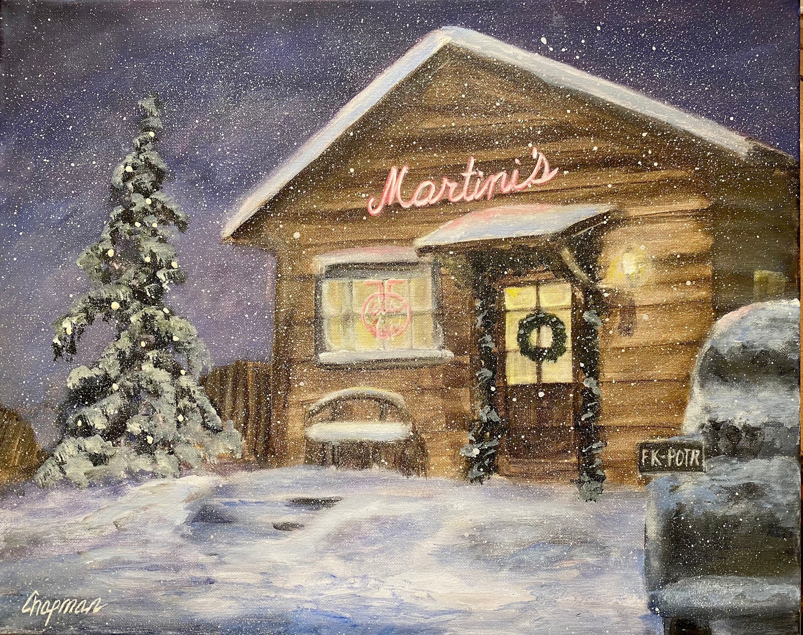 Martinis Bar From Its a Wonderful Life. on a Snowy Night. 16 Etsy UK