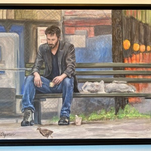 Sad Keanu meme 16x20 original acrylic painting. image 1