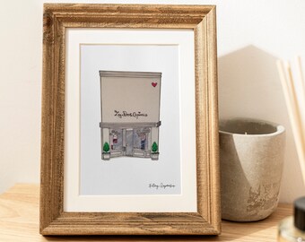 Custom Storefront Watercolor Illustration