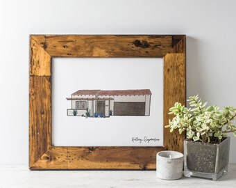 Custom Home Watercolor Illustration