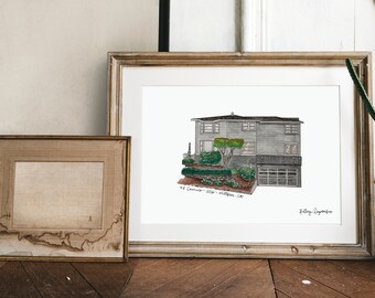 Custom Home Watercolor Illustration