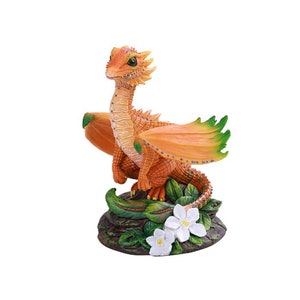 ORANGE DRAGON FIGURINE, dragon,dragon gift,figurine,orange,cute dragon,kitchen decor,unique gift,fruit
