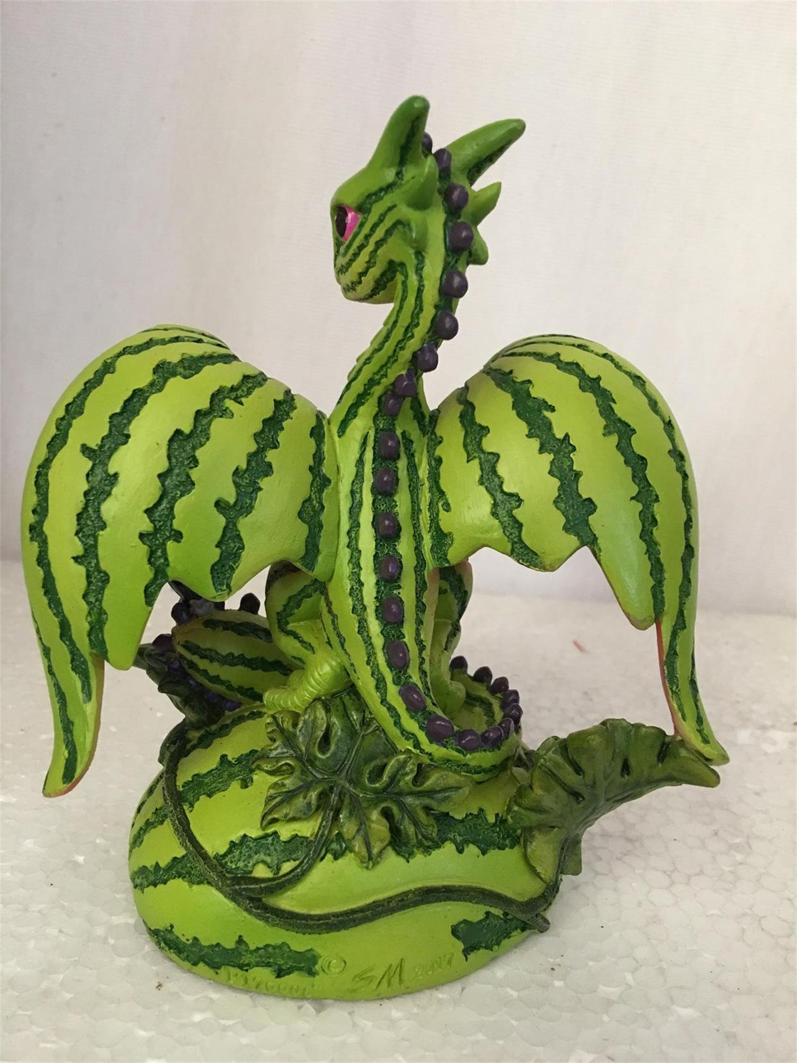 WATERMELON DRAGON FIGURINE Dragon Green Dragondragon Etsy