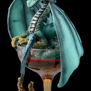 Manhattan Dragon Figurine, Martini Glass, Statue of Liberty Inspired image 2