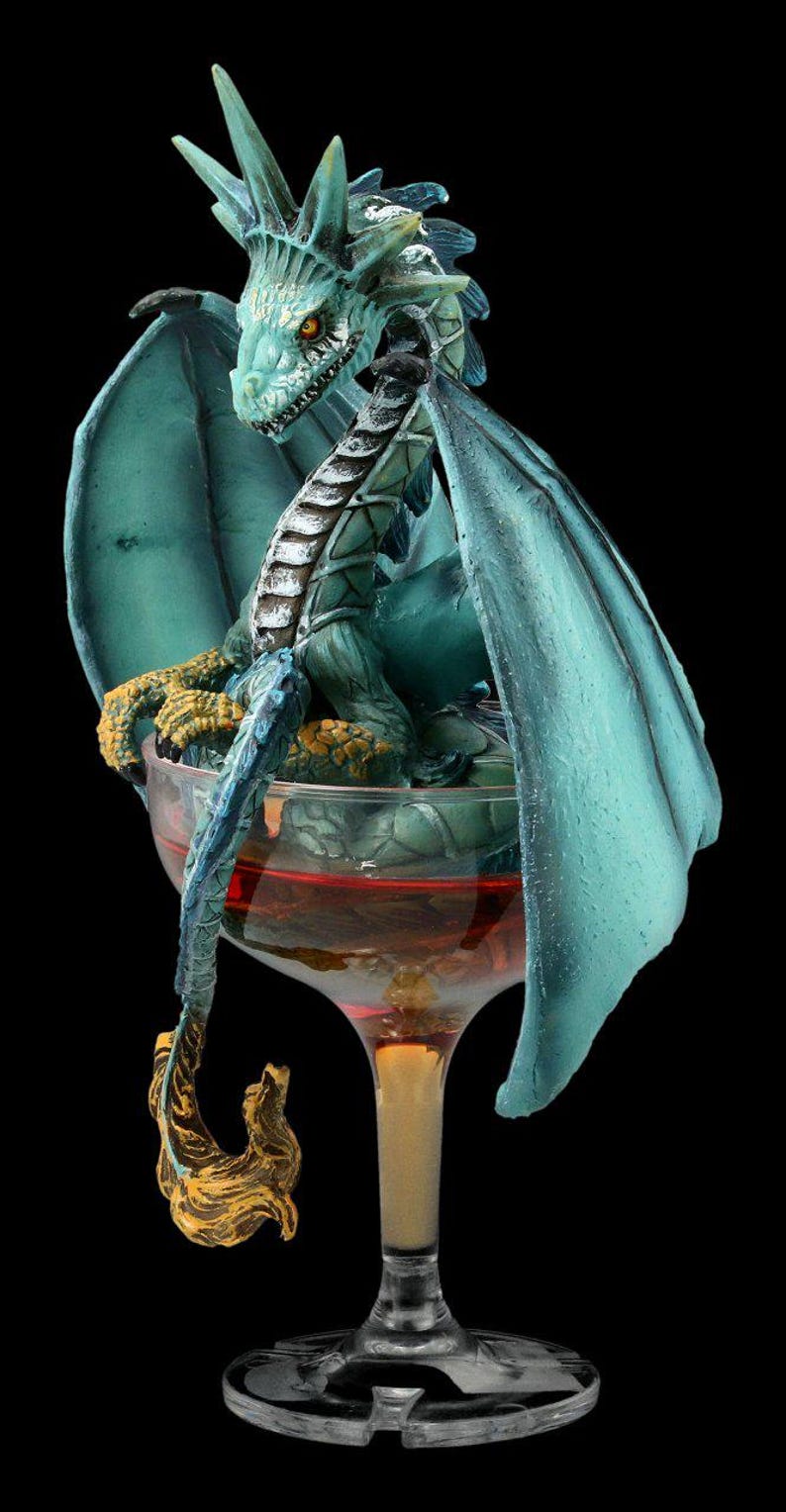 Manhattan Dragon Figurine, Martini Glass, Statue of Liberty Inspired image 2